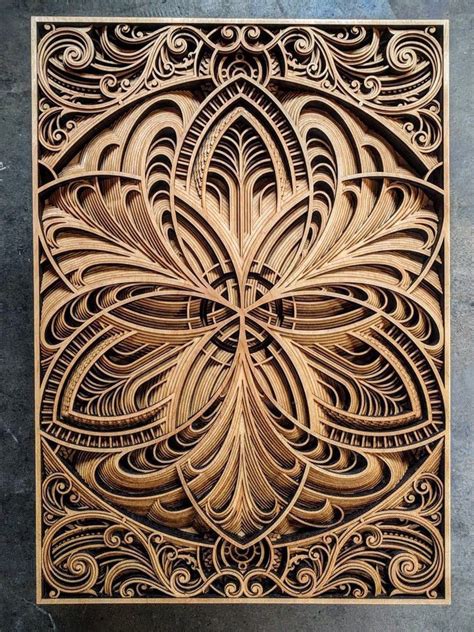 Design #014 Layered Wooden Geometric Wall Art Sculpture 8x8 Scalable ...