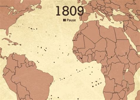 Journeys of 15790 slave ships in 2 minutes : r/MapPorn