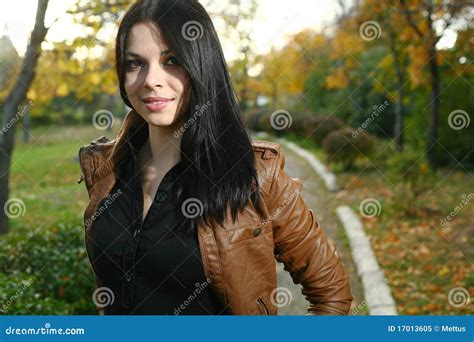 Cute girl outdoor autumn stock image. Image of happy - 17013605