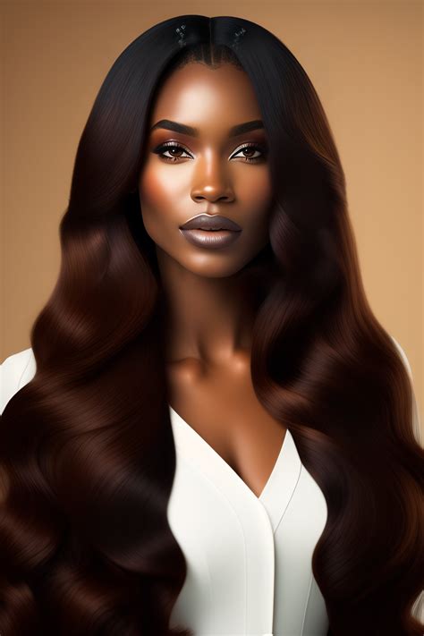 Lexica - Beautiful black girl with long brown hair