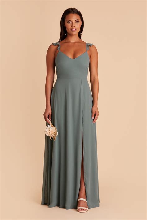 Doris Chiffon Bridesmaid Dress Sea Glass | Birdy Grey