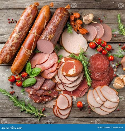 Selection of Cold Meats, Including a Variety of Processed Cold Meat