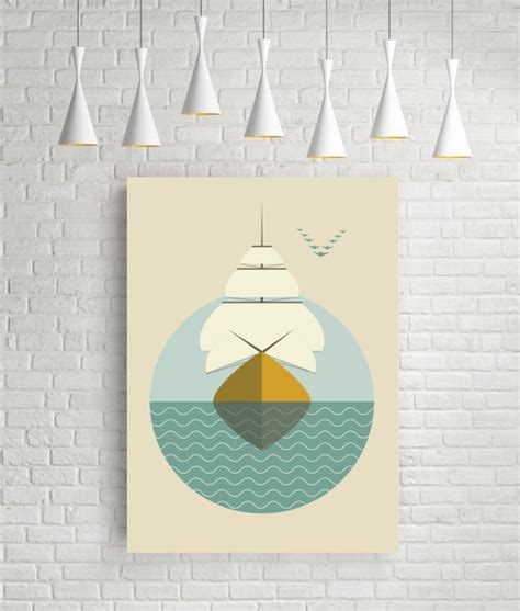 Sailboat Nautical Prints Ship Print Nautical Wall Art - Etsy