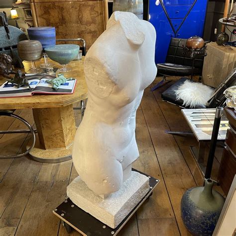 *large studio plaster* 109cm sculpture bust torso of a naked woman