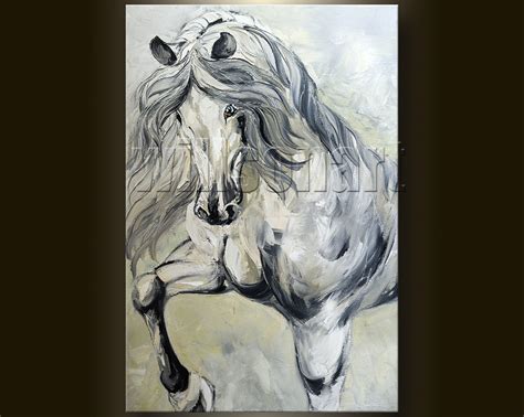 Horse Modern Oil Painting Portrait Textured Palette Knife Original ...