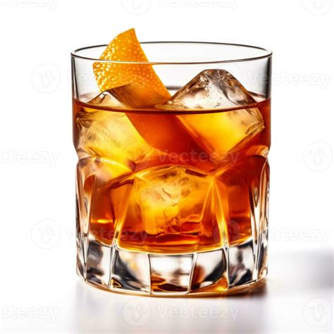 Ideal old fashioned cocktail isolated on white background 26515937