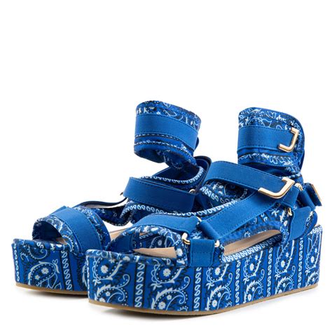 SHIEKH Mia-B Platform Sandals MIA-B-BLU - Shiekh