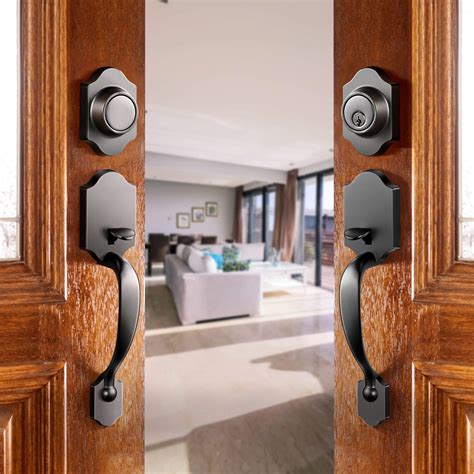Elemake Front Door Handle Set - Double Front Door Entry Handleset with ...