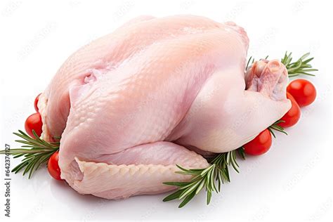 Fresh raw chicken isolated on white Stock Photo | Adobe Stock