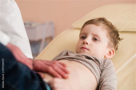 Little boy at medical checkup Stock Photo 