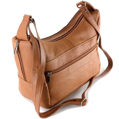 marshal womens genuine leather purse adjustable strap mid size multi