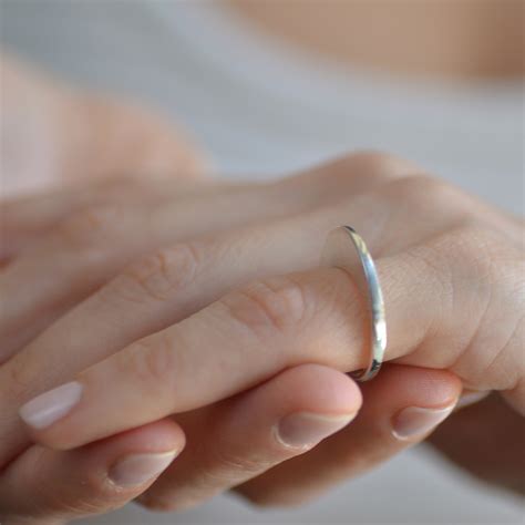 minimal oval flat silver ring lillys papillon