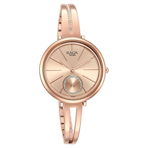 Buy Online Titan Raga Viva Quartz Analog Rose Gold Dial Rose Gold Metal ...
