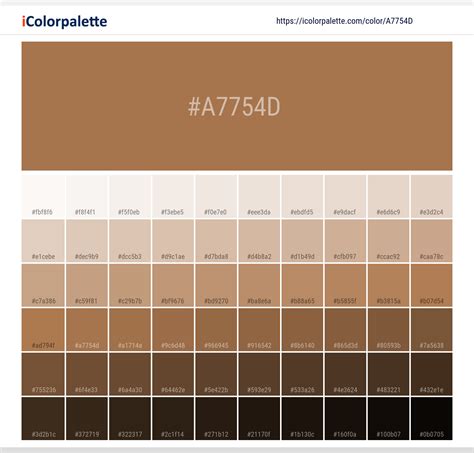 Pantone 16-1432 Tcx Almond Color | Hex color Code #A7754D information ...