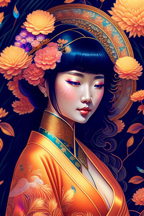 Lexica - Detailed scene of a female japanese goddess wearing a