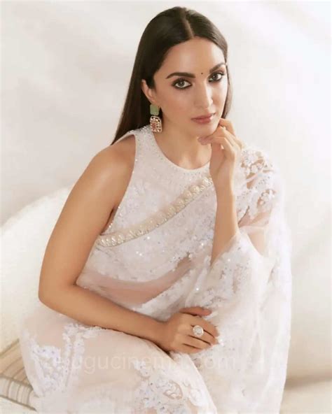 Kiara Advani looks stunning in white designer Saree | Telugu Cinema