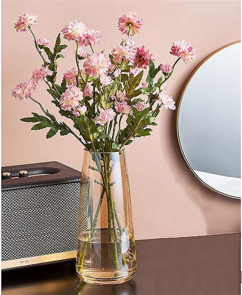 Premium Quality Large Crystal Glass Vase - Exquisite Amber Flower