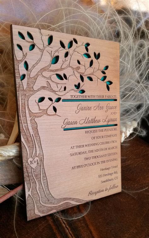 Tree wedding invitation / wood wedding von AmazingWoodCraft auf Etsy ...