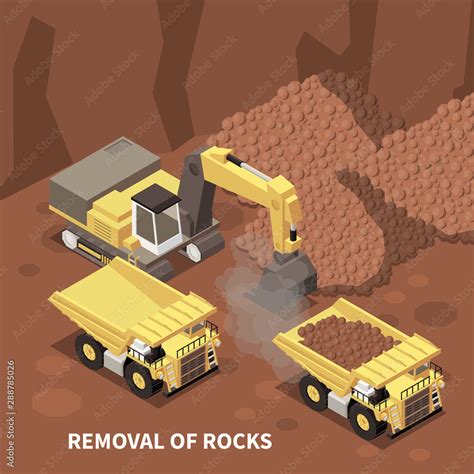 Mining Machinery Isometric Background Stock Vector | Adobe Stock