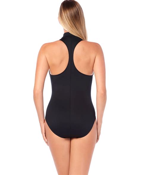 Magicsuit Deep Dive Black Scuba Coco Zip Front Racerback Scuba