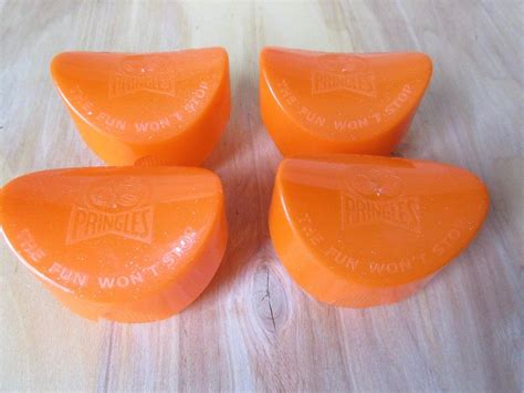 Set of 4~PRINGLES Potato Chips ORANGE Travel Container~Holder~Snack Case | #1923809275