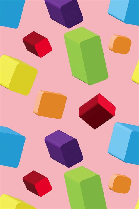 colorful dimensional shapes peel  stick wallpaper   pasted