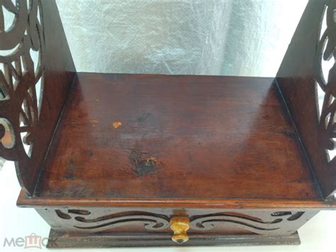 Винтажный деревянный ШКАФЧИК с ВЫДВИЖНЫМ ящиком времен СССР. Резной ...