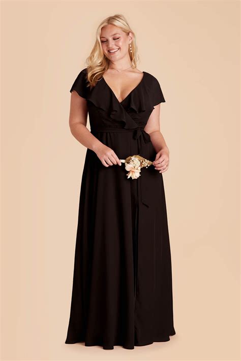 Plus Size Black Bridesmaid Dress With Sleeves