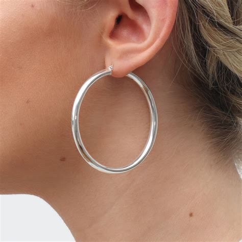 Sterling Silver Large Hinged Hoop Earrings By Hurleyburley