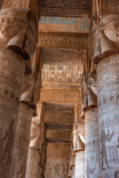 egyptian dendera temple  stock photo