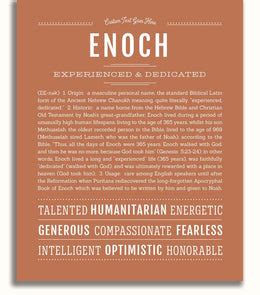 Enoch Personalized Name Meaning Art Prints – Name Stories