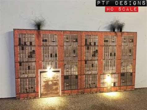 HO Scale Industrial 1 Building Flat / Front 3D Background W/ LED ...