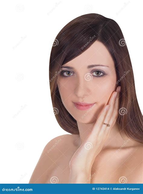 Portrait of Lovely Nude Brunette Stock Photo - Image of face, bath