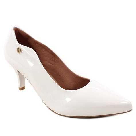 Scarpin Branco Salto Médio - Scarpin Curvas Salto Médio Branco Veniz | Noivas e Debutantes | Adidiê