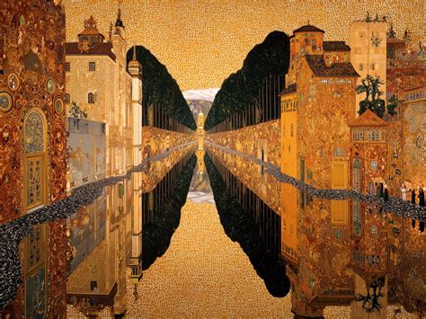 Gustav Klimt Style Digital Prints Set of 5 - Art Nouveau Landscape Wall