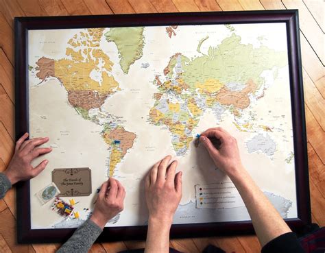 Map Your Travels Push Pin World Travel Map Framed – MapYourTravels.com