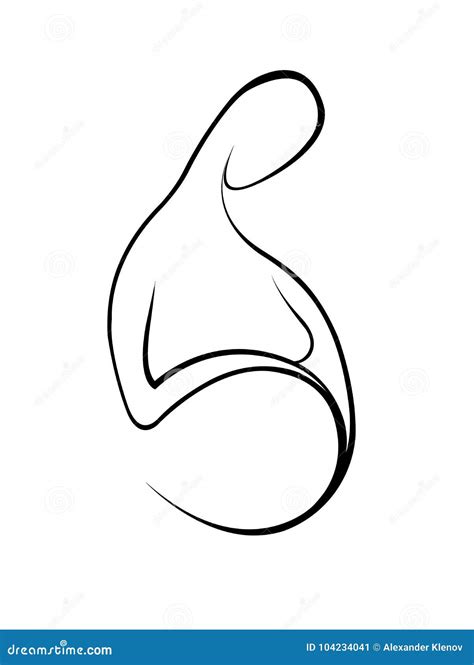 A Pregnant Woman with a Big Belly. Stock Illustration - Illustration of