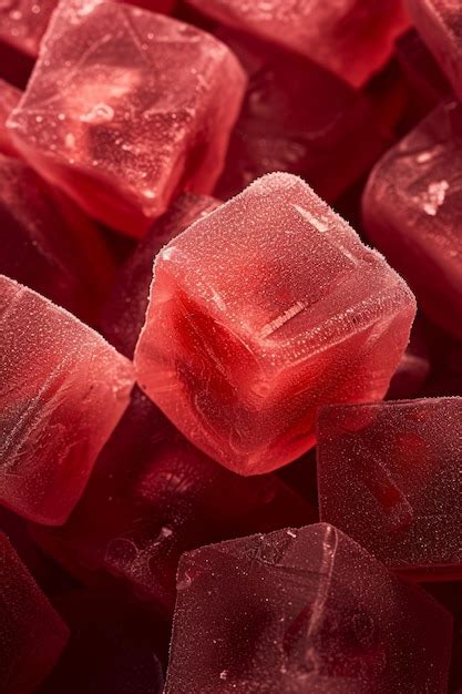 premium photo closeup  red ice cubes