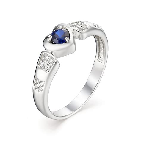 Серебряное кольцо АЛЬКОР 01-1082/0ГТС-00 с фианитом и гидротермальным ...