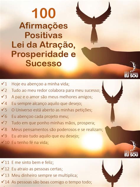 100 Afirmações Positivas Lei Da Atração Prosperidade E Sucesso - Afirmacoes Positivas Lei Da Atracao Pros | PDF