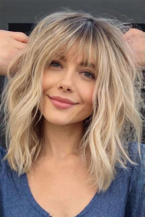 stunning lob  bangs styles  elevate   effortlessly