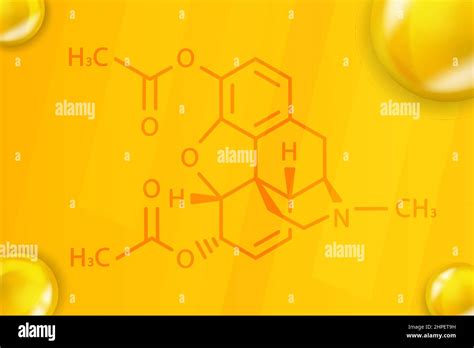 Heroin chemical formula. Heroin 3D Realistic chemical molecular ...