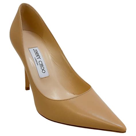Jimmy Choo Nude Leather Abel Pumps Beige ref.1413000 - Joli Closet