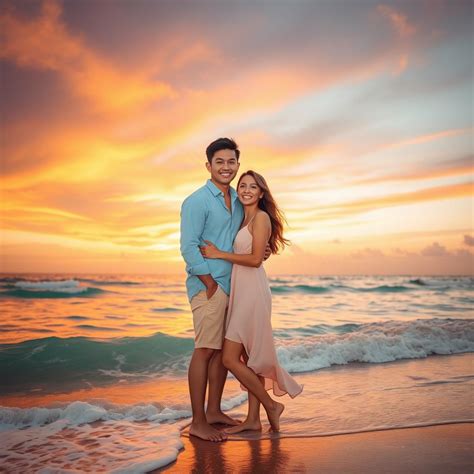 sunset romance  beach love story