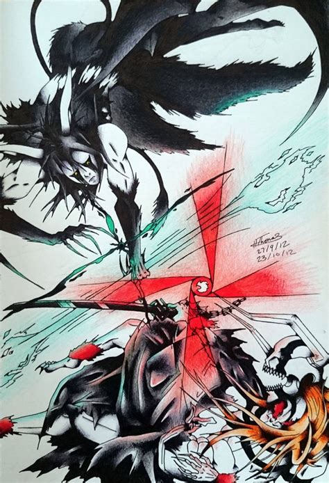 Ichigo Hollow vs Ulquiorra by nv8 on DeviantArt