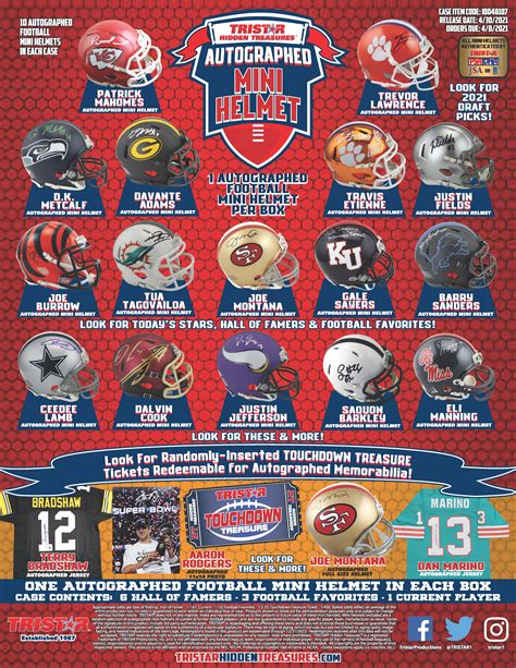 2021 TRISTAR Hidden Treasures Autographed Football Mini Helmets