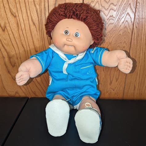 1985 Cabbage Patch Kid Red Curly Hair Brown Eyes Blue Sailor Outfit ...