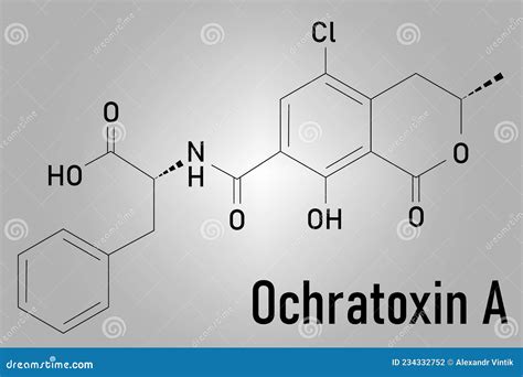 Ochratoxin A Mycotoxin Molecule. Skeletal Formula. Chemical Structure ...