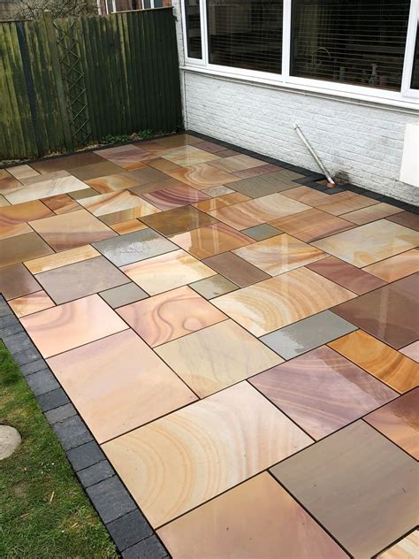 Buff Smooth & Sawn Sandstone Paving - Patio Pack | Patio garden design, Outdoor gardens design ...