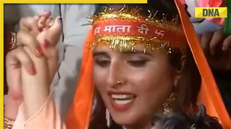 pakistani seema haider wears jai mata  headband chants